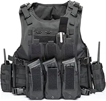 YAKEDA Outdoor Tactical Airsoft Vest Adjustable Fit Adult