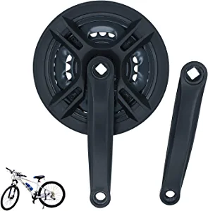 ColouredPeas Square Cone Mountain Crankset - 6/7/8 Speed 42T 34T 24T Universal Crank Set for Mountain Bikes, 170mm Crank Arm