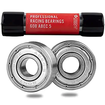 Bont Skates - Precision Skate Bearings ABEC 5 - Pre Lubricated Inline Speed Roller Skate Derby Skateboard Scooter - Pack of 16