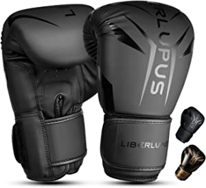 Liberlupus Boxing Gloves for Men & Women, Boxing Training Gloves, Kickboxing Gloves, Sparring Punching Gloves, Heavy Bag Workout Gloves for Boxing, Kickboxing, Muay Thai, MMA