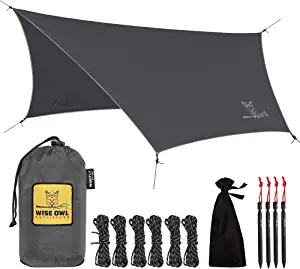 Wise Owl Outfitters Hammock Tarp, Hammock Tent - Rain Tarp for Camping Hammock - Camping Gear Must Haves w/ Easy Set Up Including Tent Stakes and Carry Bag