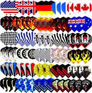 ROOBEEO Dart Flights 30 Sets 90 Pcs PET Laser Standard Dart Flights Durable Dart Flights for Soft Tip Darts and Steel Tip Darts Perfect Replacement Accessories for Dart Games