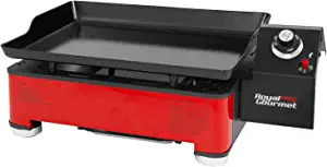 Royal Gourmet PD1202R Portable Table Top Propane Gas Grill Griddle, 12,000-BTU, for Outdoor Cooking While Camping or Tailgating, 18-Inch, Red, 1-Burner Grill