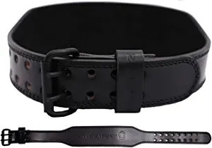 Gymreapers Weight Lifting Belt - 7MM Heavy Duty Pro Leather Belt with Adjustable Buckle - Stabilizing Lower Back Support 4 Inches Wide For Weightlifting, Bodybuilding, Cross Training