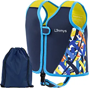 Limmys Premium Neoprene Swim Vest for Children - Ideal Buoyancy Swimming Aid for Boys - Drawstring Bag Included