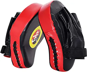 TLBTEK 2PCS Curved Punching Mitts Boxing Pads Hand Target Boxing Pads Gloves Training Focus Pads Kickboxing Muay Thai MMA Martial Art UFC Punch Mitts for Kids,Men & Women