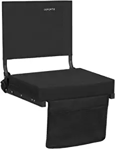 OSPORTIS Stadium Seats for Bleachers with Back Support, Bleacher Seats with Backs and Cushion, Wide Padded Portable Stadium Seats Chairs with Backs and Shoulder Strap