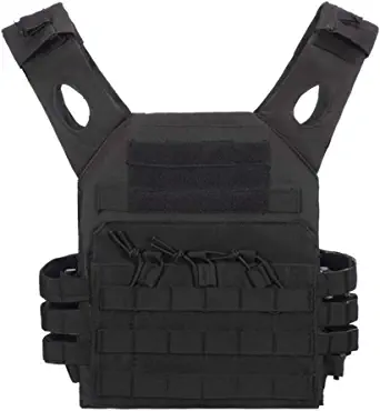 Jipemtra Tactical Airsoft Vest Outdoor Molle Breathable JPC Vest Game Protective Vest Adjustable Modular Chest Set Vest CS Field Vest Training Vest for Kids Slim Person