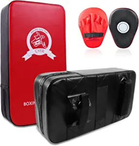 Cyfie Boxing Kick Pads Target Kick Pad Hand Pads Thai Pads Karate Kick Pads Kickboxing Training Pads Martial Arts MMA Punching Mitts Kicking Boxing Shield Training for Men Women Gym