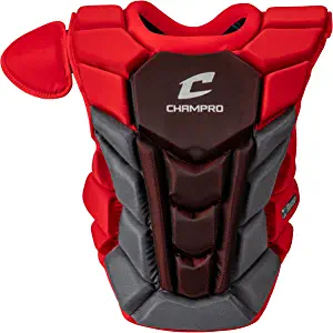 CHAMPRO Optimus Pro Plus Ergonomic Baseball Catchers Chest Protector for Commotio Cordis with Removeable Shoulder Cap