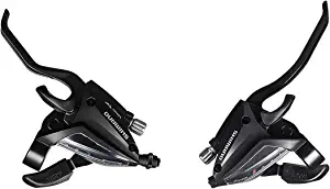 SHIMANO ST-EF500-4 Bicycle Shift/Brake Lever Set - 3 x 7 Speed, EZ-Fire Plus, 4F-Alloy, for V-Brake - Black - ESTEF5004PV7A3
