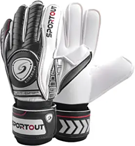 Sportout Goalie Gloves, Goalkeeper Gloves with Fingersave, Soccer Gloves, Breathable Soccer Goalie Gloves, 4mm Latex, for Kids Youth and Adult