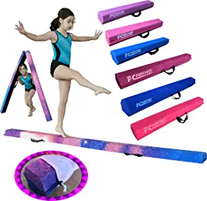 FC FUNCHEER 6FT/9FT Folding Floor Gymnastics Beam for Kids,Non Slip Rubber BaseGymnastics Beam for Training,Professional Home Training with Carrying Bag