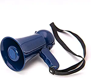 BEMLDY Mini Portable Megaphone Bullhorn with Siren, Voice Recorder and Adjustable Volume. Handheld Mic Toy,Ideal for Fans Cheering of Football, Soccer, Baseball, Hockey, Basketball