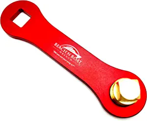 Elite Engineering USA BeachN Boat Drain Plug Wrench for 1/2 inch NPT Plug, Includes Spare Brass Plug