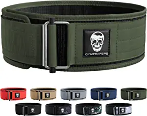 Gymreapers Quick Locking Weightlifting Belt for Bodybuilding, Powerlifting, Cross Training - 4 Inch Neoprene with Metal Buckle - Adjustable Olympic Lifting Back Support