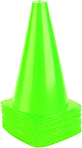 9 Inch Plastic Training Traffic Cones, Sport Cones, Agility Field Marker Cones for Soccer Basketball Football Drills Training, Outdoor Activity or Events - (Set of 10, 12, 15 or 24, 4 Colors)