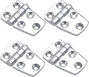 Boat Hinges Stainless Steel,1-1/2" x 2-1/4" Marine Hinges Cabinet Hatch RVs4PCS