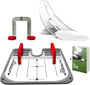 PuttOut Pressure Putt Trainer & Practice Putting Mirror, Ultimate Indoor Outdoor Games Golf Training Aid Set for Perfect Putter Grip, Putting Alignment, Swing Trainer on Golf Practice Mats with E-Book
