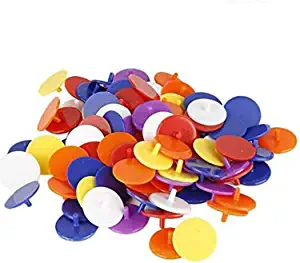 MATXJXIVW 100 Pack Golf Ball Position Marker, 24mm Plastic Flat Round Golf Ball Marker for Golf Mark Accessories (Random Color)
