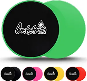 Celebrita Pair of Gliding Discs Core Sliders Ab, Back, Hip, and Leg Exercise Gear for Gym, Home, Yoga, Pilates | Strengthen Abdomen, Burn Fat, Improve Balance