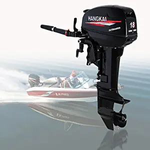 HANGKAI Outboard Motor,12 HP 2-Stroke Outboard Motor Engine Fishing Boat Motor Air Cooling System Durable Cast Aluminum Construction for Superior Corrosion Protection