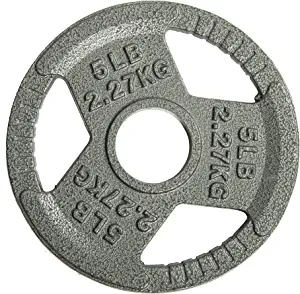 Sporzon! Cast Iron Plate Weight Plate for Strength Training, Weightlifting and Crossfit, 1-Inch or 2-Inch,Standardor Olympic