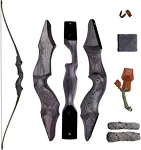 SinoArt 60" Takedown Longbow Archery Wooden Archery Bow Included Fur Rest Pad Stringer Tool Tab String Nocks Right and Left Hand for Hunting or Target