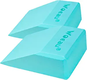 2 Pack Squat Wedge Blocks - Non Slip Professional Squat Ramp for Heel Elevated Squats Calf Raises Platform, for Men Women, Slant Board Trainer for Fitness, Squat, Pushup, Weightlifting, Yoga