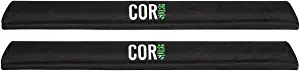 Aero Car Roof Rack Pads for Surfboard Kayak SUP Snowboard by COR Surf [Pair] 28" & 19" - for Large Aero Bars (28 Inch Black Small)