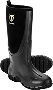 TIDEWE Rubber Boots for Men Multi-Season, Waterproof Rain Boots with Steel Shank, 6mm Neoprene Durable Rubber Outdoor Hunting Boots Realtree Edge Camo (Black, Brown & Camo)