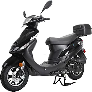 X-PRO Maui 50cc Moped Scooter Gas Moped Scooter Motorcycle 50cc Adult Scooter Aluminum Wheels (Black)