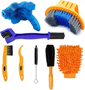 8PCS Bike/Bicycle Cleaning Tool Kit- Bike Cleaning Brush ,Bike Chain Cleaner,Mountain Bike Maintenance Tool,Suitable for Mountain, Road, City, Hybrid,BMX Bike ,Folding Bike