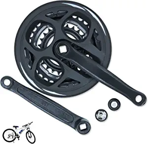 ColouredPeas Square Cone Mountain Bike Cranksets 6/7/8 Speed 42T 34T 24T Universal Crank Set for Mountain Bicycle, 170mm Crank Arm