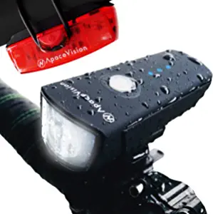 Apace Vision XPRO-LUME Bike Lights USB Rechargeable - Powerful 500 Lumens Bicycle Front Light - Super Bright IPX5 Waterproof MTB Road Commuter Front Back Cycle Lights