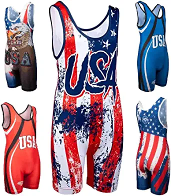 KO Sports Gear - Unisex Wrestling Singlet, Comfortable & Breathable, 4 Way Stretch, Gymnastics, Running, Weightlifting