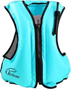 Rrtizan Swim Vest for Adults, Buoyancy Aid Swim Jackets - Portable Inflatable Snorkel Vest for Swimming, Snorkeling, Kayaking, Paddle Boating and Other Low Impact Water Sports Safety