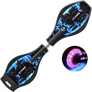 Magnitt Deluxe Junior Caster Board in Amazing Blue Color, with Illuminating Wheels for More Excitement, Fun and Visibility, Durable Twistboard for Teenagers, Adults and Professional