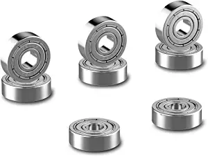 Newsfana Inline Skate Wheel Bearings 8-Pack Spacers for 8x22x7mm Skateboard Bearings (Silver)