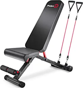 Pelpo Adjustable Weight Bench, Folding Weight Lifting Bench, Workout Bench for Home, Incline/Decline Bench for Full Body Workout, Strength Training Benches, Max Load 660lbs