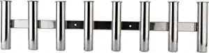 Homend 8 Tubes Fishing Rod Holder,Stainless Steel Rod Rests and Holders,Wall-Mounted Fishing Rod Rack for Marine Boat Yacht Camper RV,Holds 8 Rods