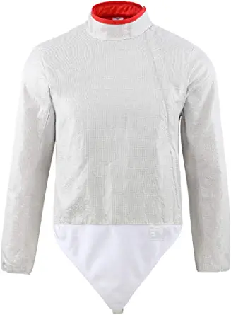 ThreeWOT Fencing Electric Sabre Jacket,Stainless Steel Sabre Lame for Kids(Front-Zip)