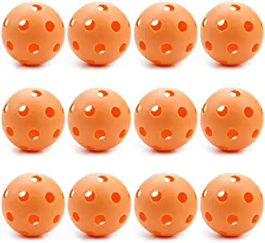 12 Pack Plastic Hollow Balls |Regulation Size Practice Balls for Softball, Pickleball, Wiffle Ball & Teeball