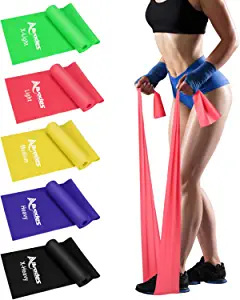 Allvodes Resistance Bands Set, 5 Pack Latex Exercise Bands with 5 Resistance Levels, Skin-Friendly Elastic Bands with Carrying Pouch for Home Workout, Strength Training, Yoga, Pilates