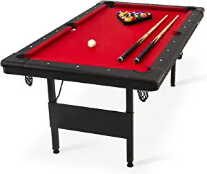 GoSports Mid-Size Billiards Game Tables - Foldable Design, Includes Full Set of Pool Balls, 2 Cue Sticks, Chalk, and Felt Brush
