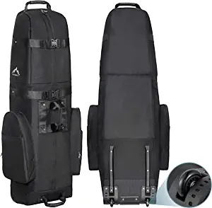 Himal Outdoors Golf Travel Bag - Heavy Duty 600D Polyester Oxford Wear-Resistant, Excellent Zipper Universal Size with Wheels, Soft-Sided Golf Club Travel Cover to Protect Clubs