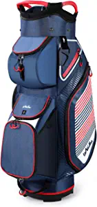 Golf Cart Bag 14 Dividers Top Clubs Organizer Lightweight with Cooler Pouch, Dust Cover and Backpack Strap