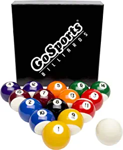 GoSports Regulation Billiards Balls - Complete Set of 16 Professional Balls, Multi