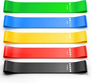 Renoj Resistance Bands, Exercise Workout Bands for Women and Men, 5 Set of Stretch Bands for Booty Legs, Pilates Flexbands