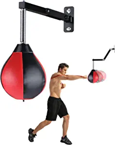 Speed Bag Boxing Punching Bag Wall Mount Height Adjustable Boxing Reflex Ball Speed Bag for Boxing Boxing Gear for MMA Karate Taekwondo Equipment for Adults Kids